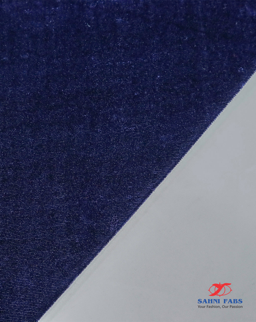 DARK BLUE PLAIN VELVET LYCRA FABRIC ( WIDTH 58 INCHES )