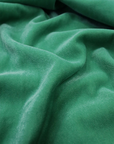 GREEN PLAIN POLYESTER MICRO VELVET FABRIC ( WIDTH 58 INCHES )