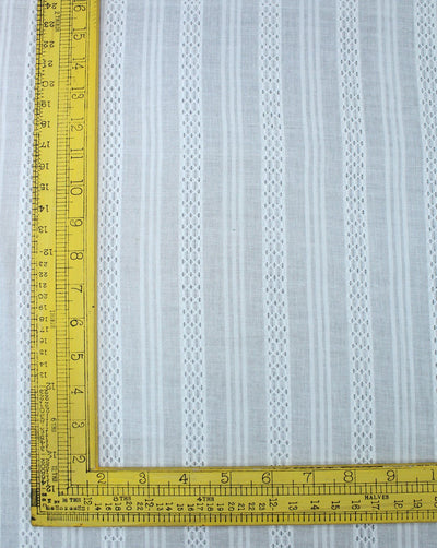 White Stripe Design Cotton Dobby Fabric