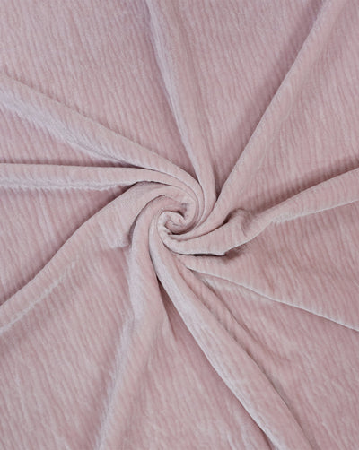 LIGHT PINK POLYESTER LYCRA PLEATED VELVET FABRIC (WIDTH 58 INCHES)